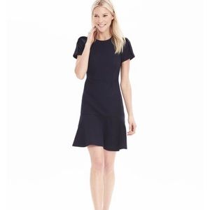 Navy Banana Republic Flutter Dress